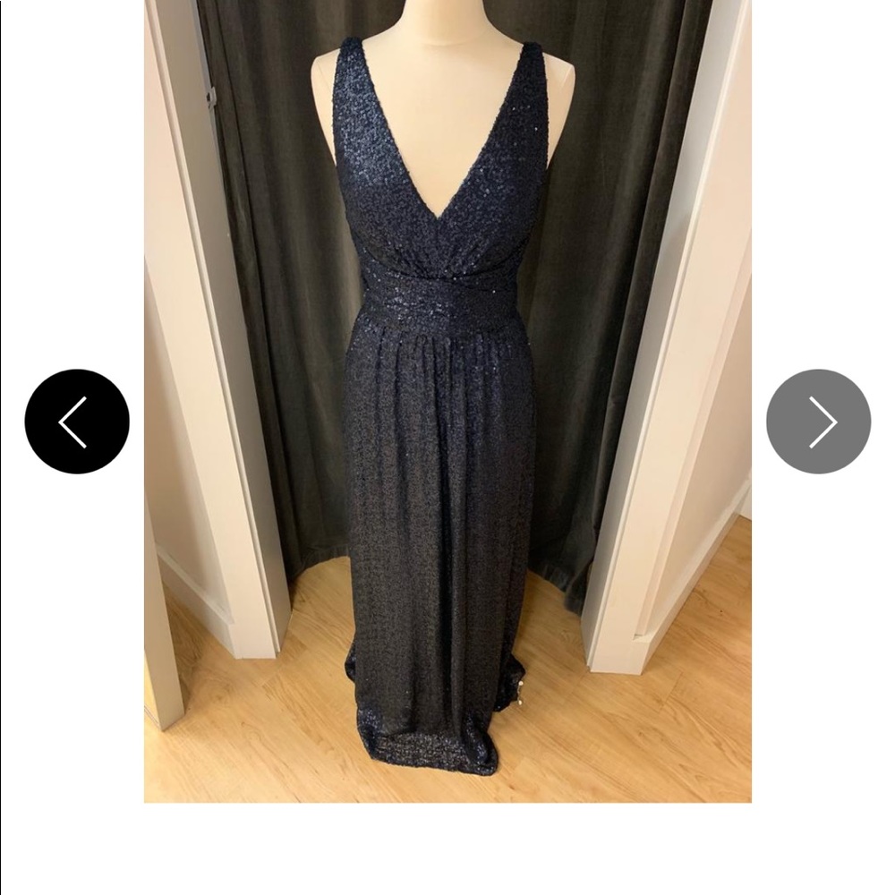 Amsale G884Q navy size 14